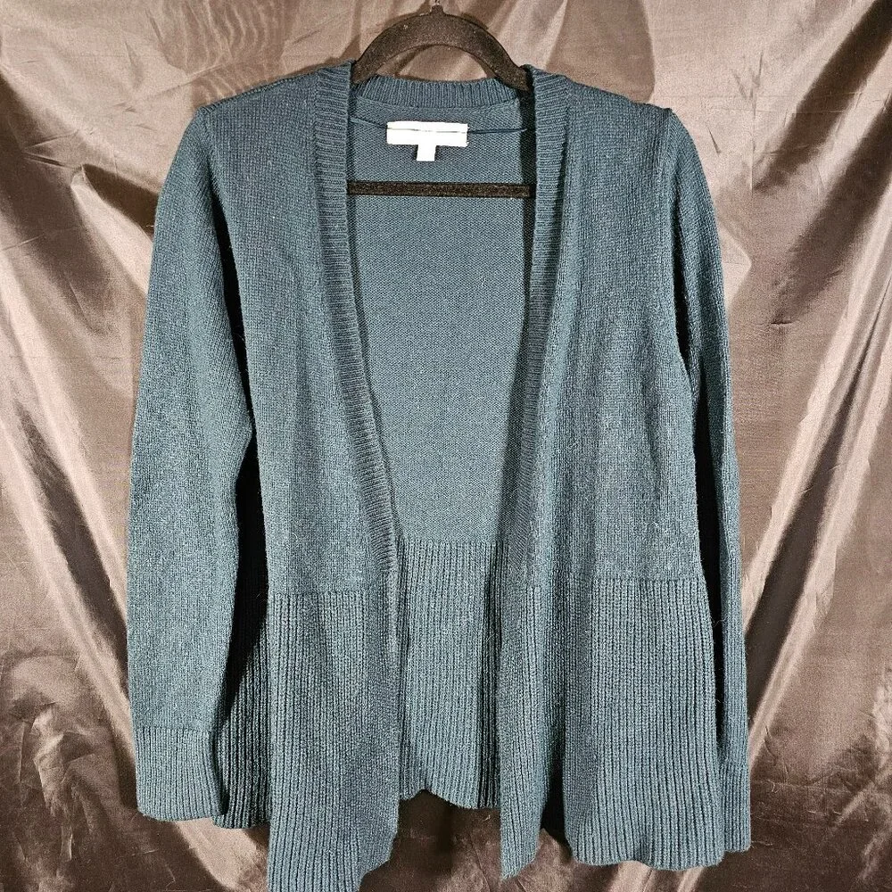Loft dark green open front cardigan. Size S - Picture 1 of 3